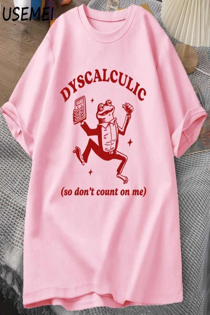 Discalculic yani bana güvenmeyin T-shirt erkekler komik discalculia kurbağa T Shirt aptal Vin 3080