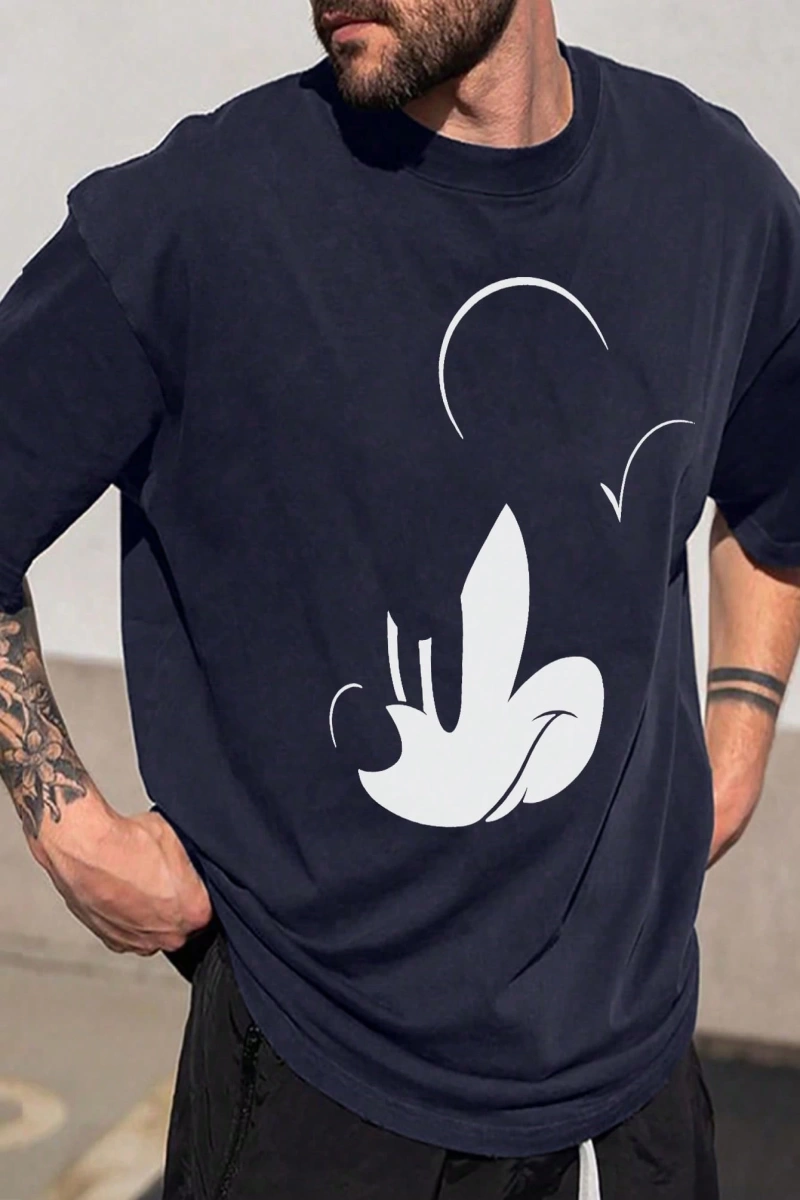 Disney Disney Collab Mickey Mouse Çizgi Film Baskılı Erkek Günlük Yaz Kısa Kollu Tişört