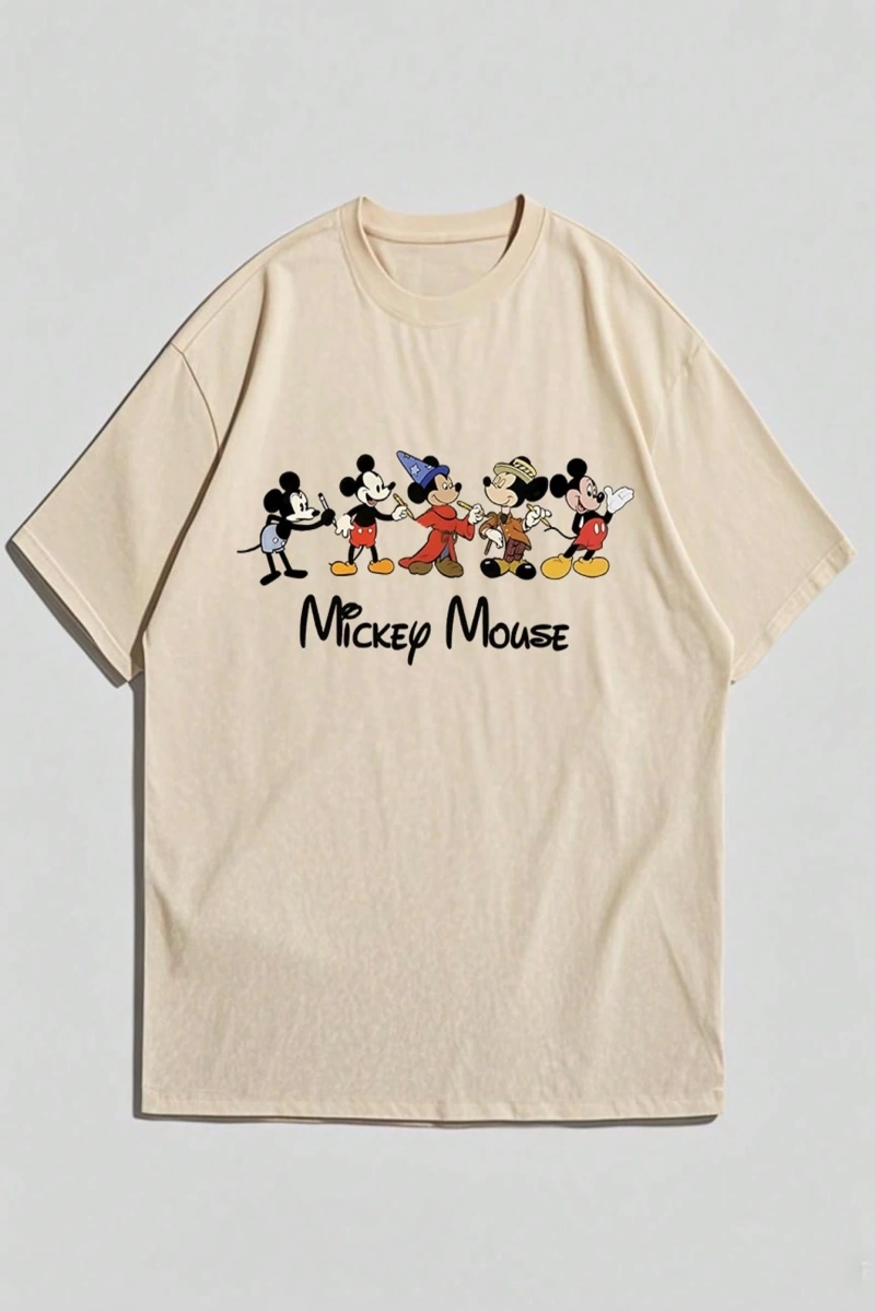 Disney Disney Collab Mickey Mouse & Friends Çizgi Film Baskılı Rahat Kısa Kollu Tişört Erkekl