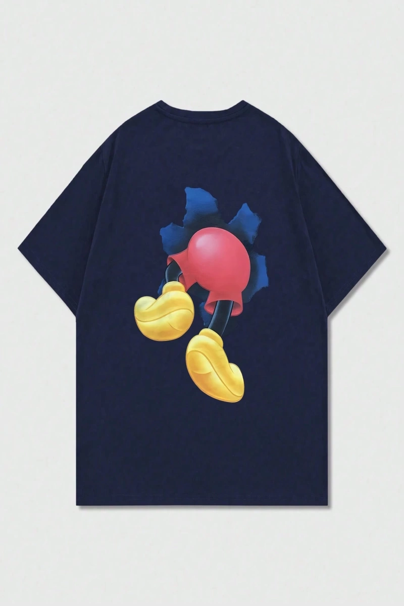 Disney Disney İşbirliği Mickey Mouse Baskılı Erkek Günlük Kısa Kollu Tişört, Yaz