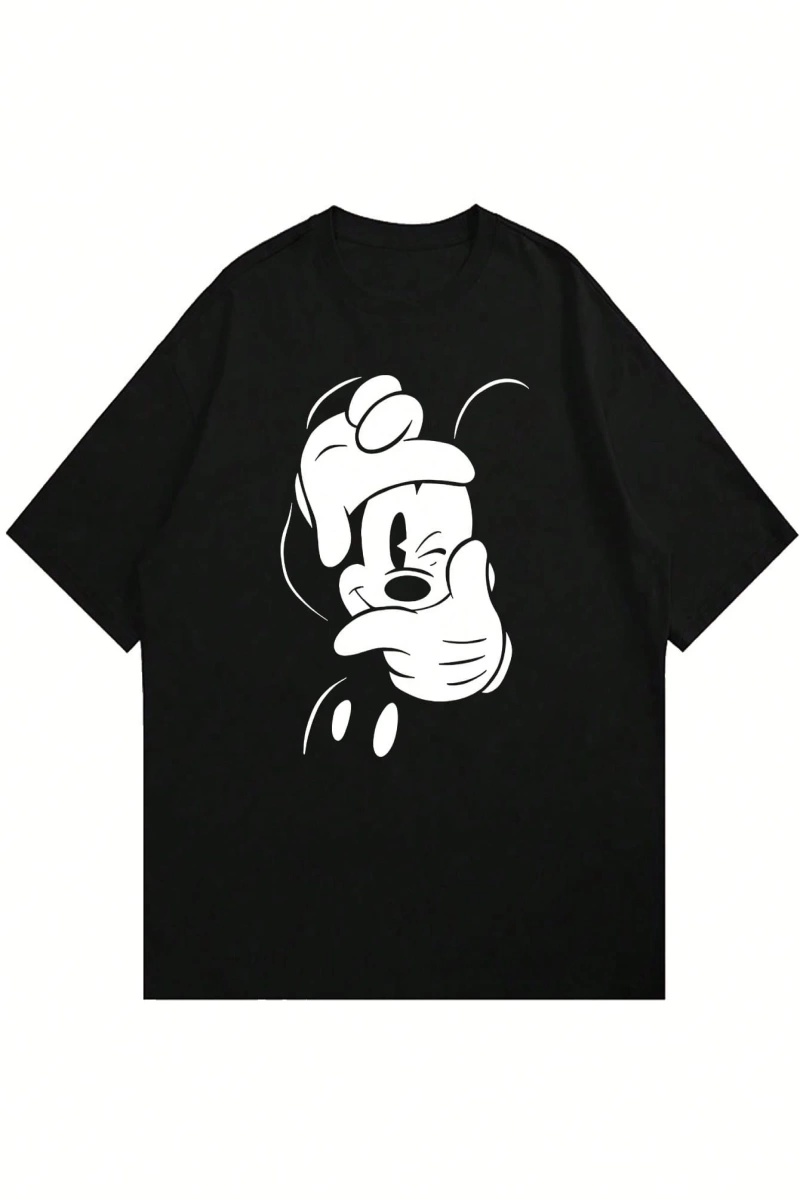 Disney Disney İşbirliği Mickey Mouse Ve Arkadaşları Erkek Rahat Karikatür Baskılı Kısa Kollu