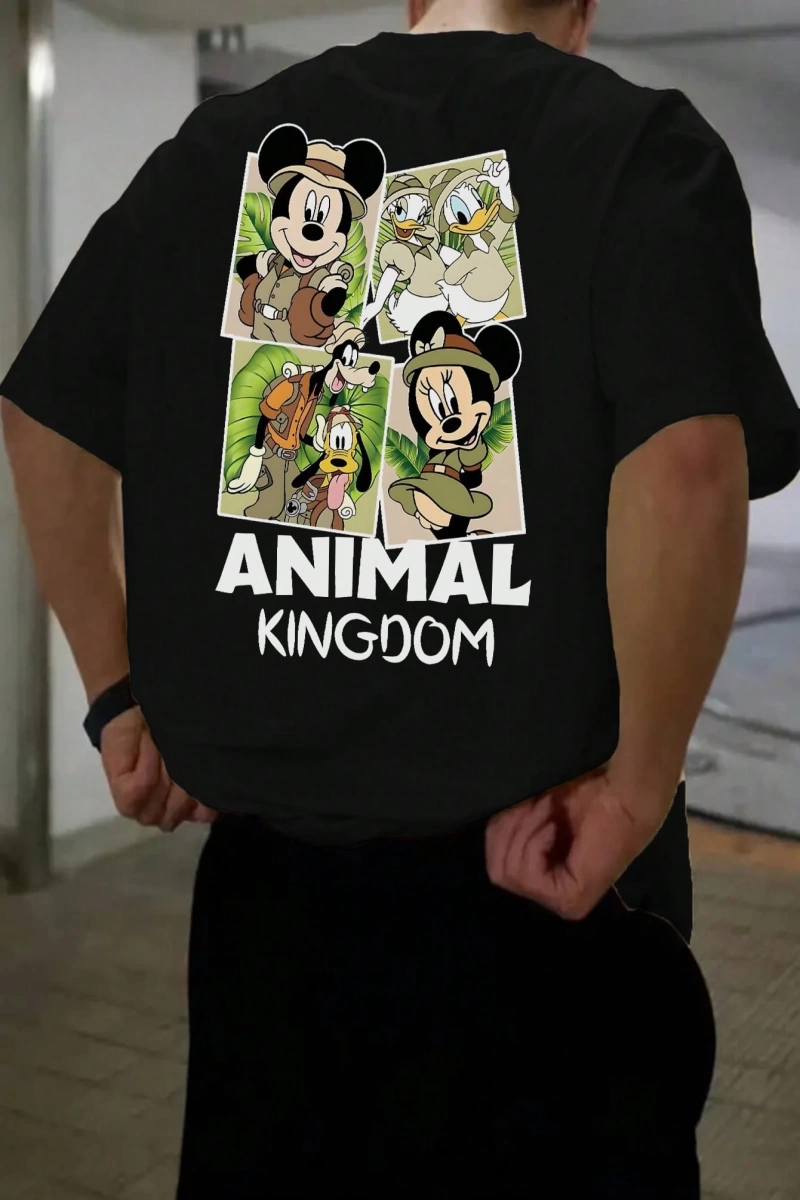Disney Disney Mickey Mouse Collab Erkek Günlük Karikatür Baskılı Kısa Kollu Tişört, Yaz