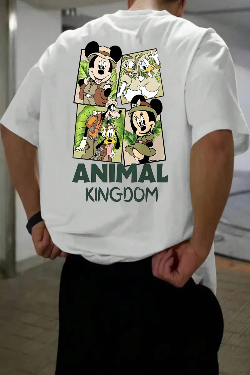 Disney Disney Mickey Mouse Collab Erkek Günlük Karikatür Baskılı Kısa Kollu Tişört, Yaz