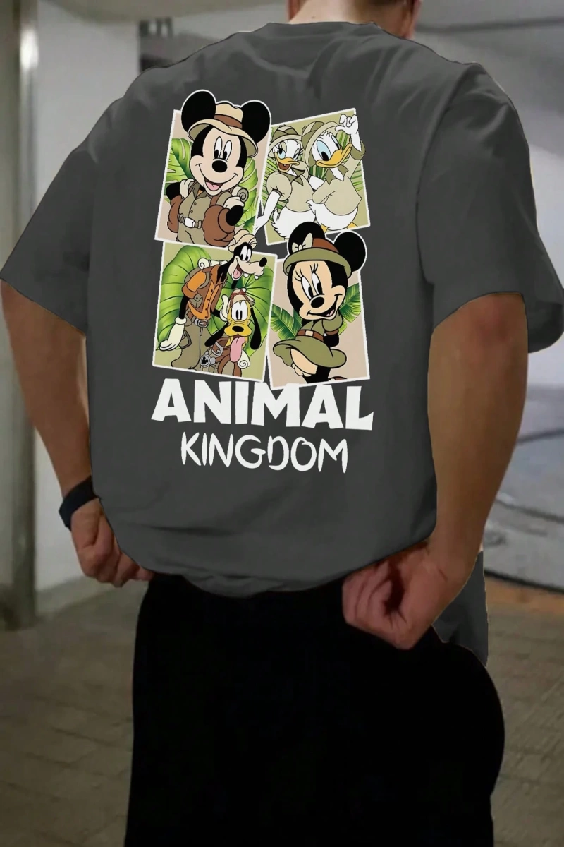 Disney Disney Mickey Mouse Collab Erkek Günlük Karikatür Baskılı Kısa Kollu Tişört, Yaz