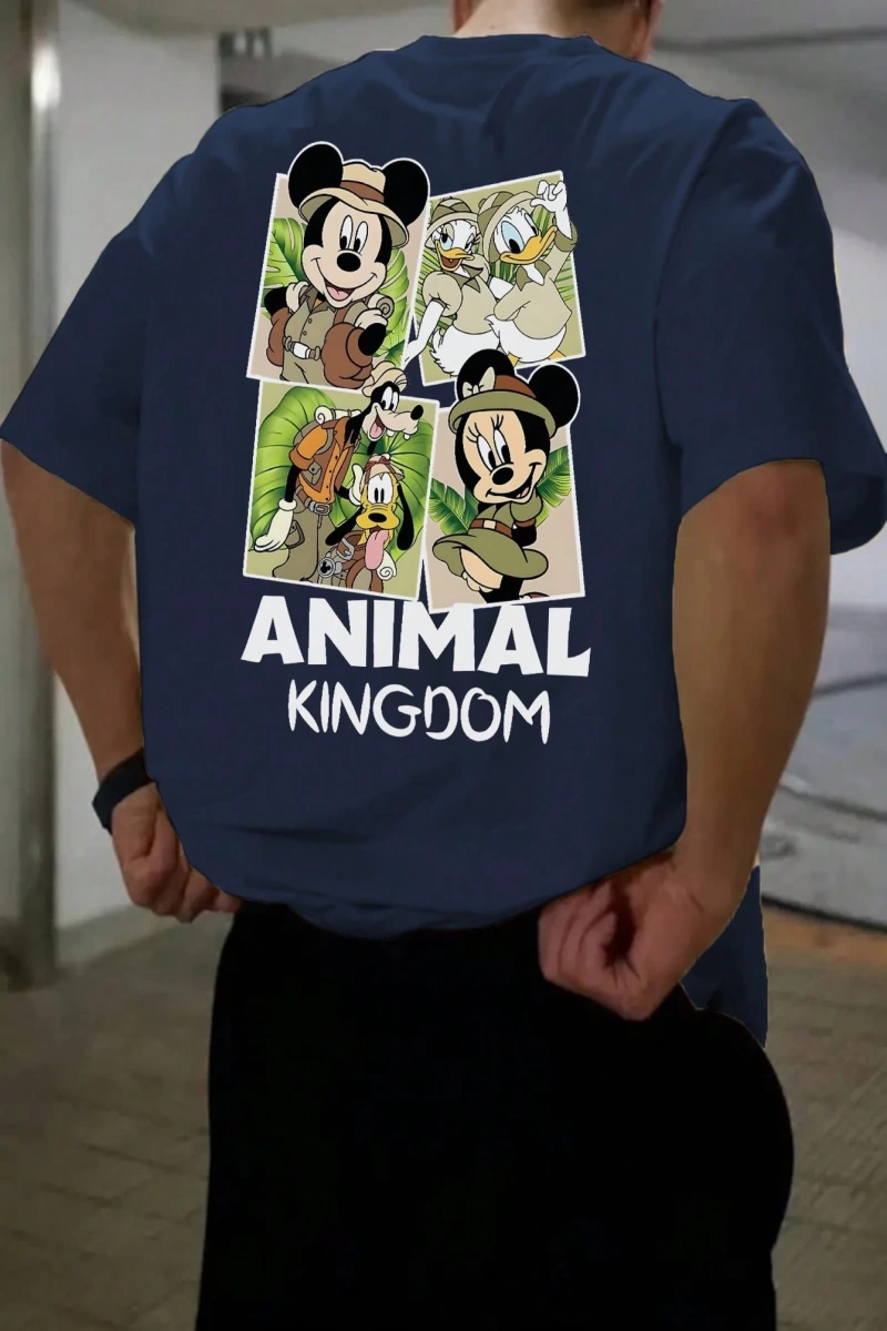 Disney Disney Mickey Mouse Collab Erkek Günlük Karikatür Baskılı Kısa Kollu Tişört, Yaz