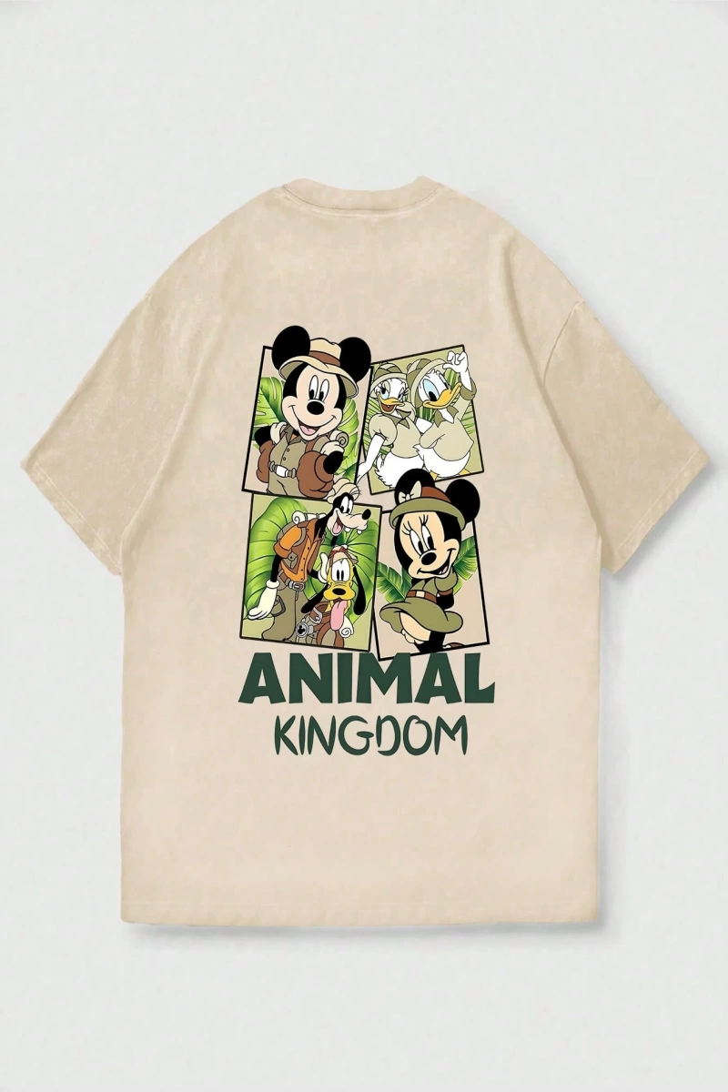 Disney Disney Mickey Mouse Collab Erkek Günlük Karikatür Baskılı Kısa Kollu Tişört, Yaz