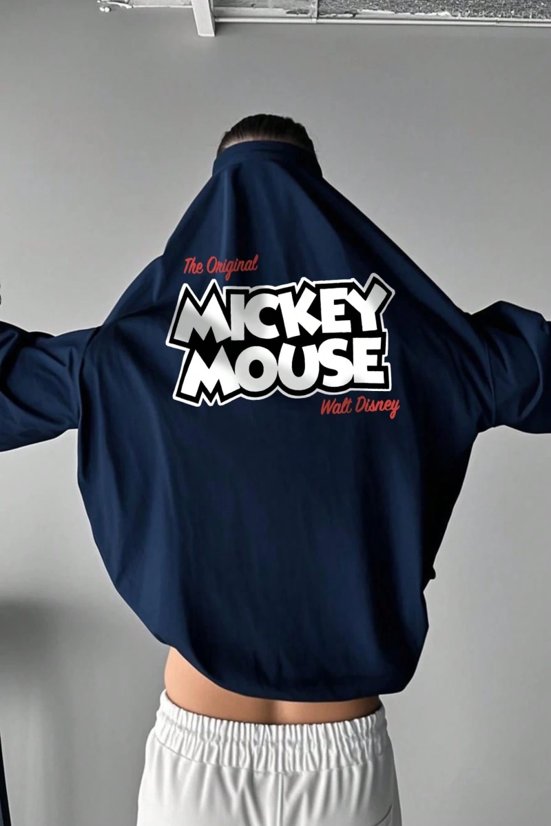 Disney Disney Mickey Mouse İşbirliği Erkek Rahat Yaz Karikatür Baskılı Kısa Kollu Tişört