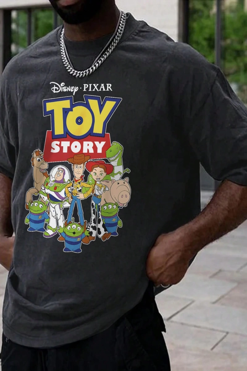 Disney Disney Monsters University Collab Erkek Günlük Karikatür Baskılı Kısa Kollu Tişört, Ya