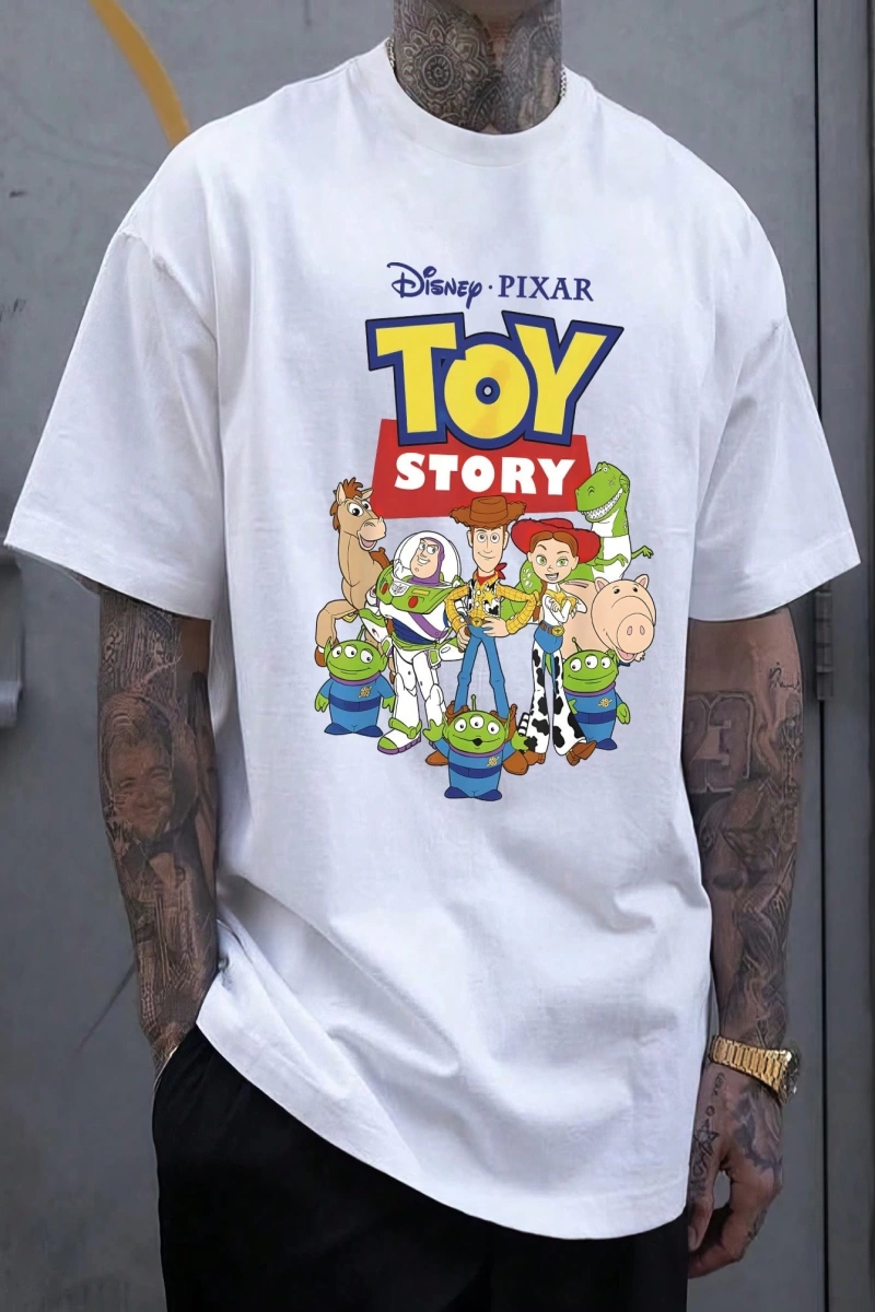 Disney Disney Monsters University Collab Erkek Günlük Karikatür Baskılı Kısa Kollu Tişört, Ya