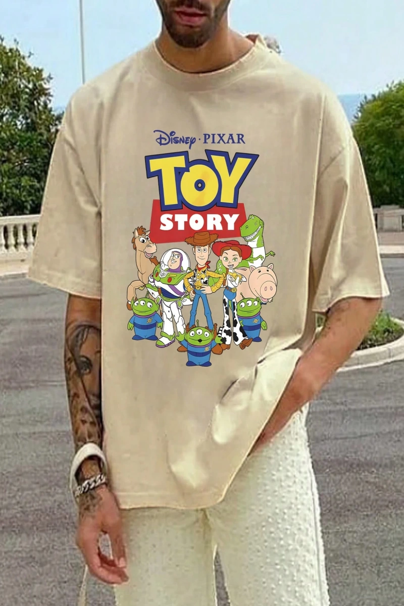 Disney Disney Monsters University Collab Erkek Günlük Karikatür Baskılı Kısa Kollu Tişört, Ya