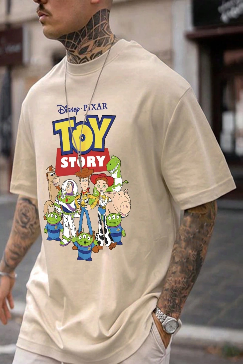 Disney Disney Monsters University Collab Erkek Günlük Karikatür Baskılı Kısa Kollu Tişört, Ya