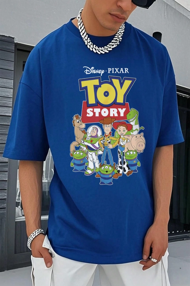 Disney Disney Monsters University Collab Erkek Günlük Karikatür Baskılı Kısa Kollu Tişört, Ya