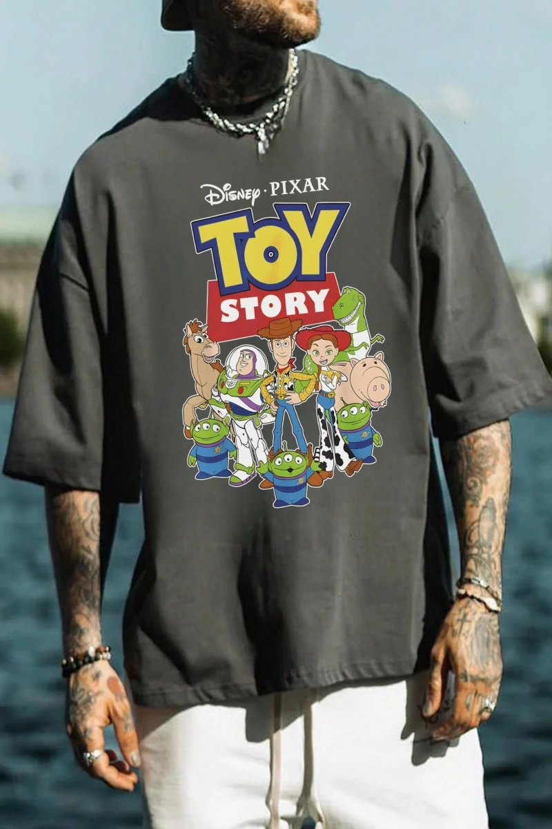 Disney Disney Monsters University Collab Erkek Günlük Karikatür Baskılı Kısa Kollu Tişört, Ya