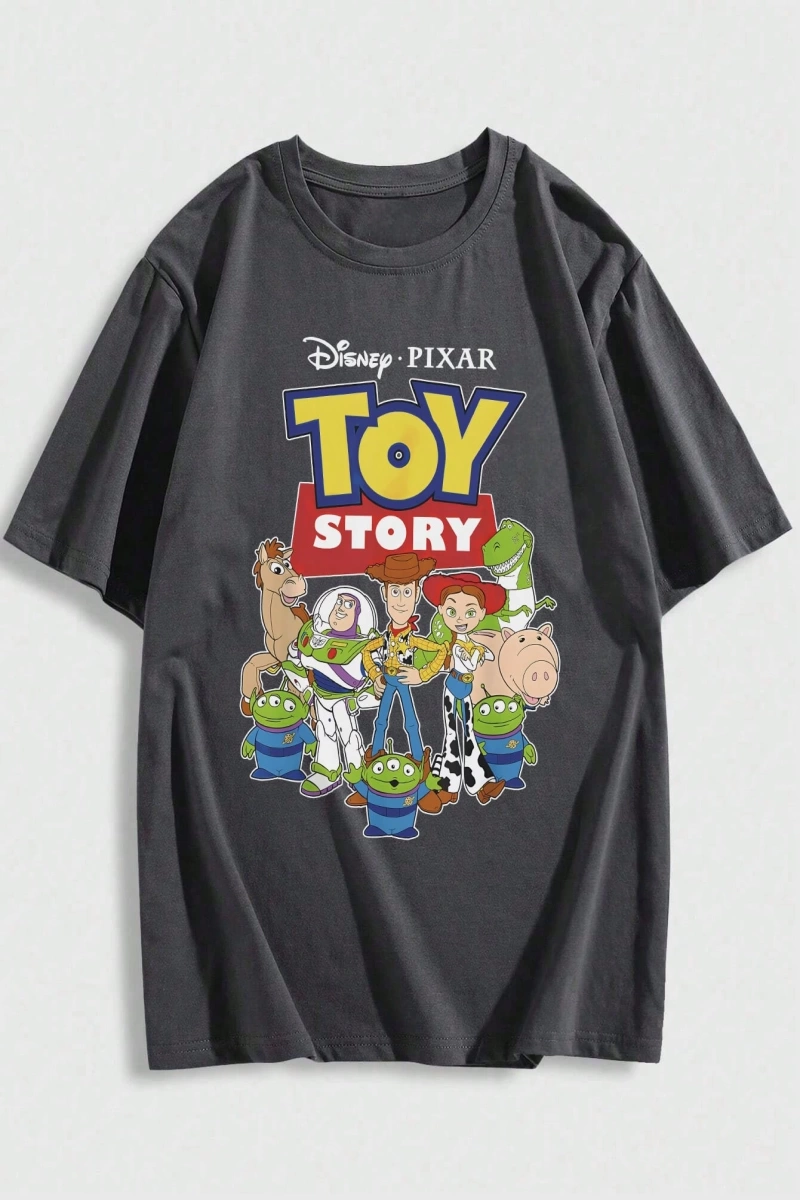 Disney Disney Monsters University Collab Erkek Günlük Karikatür Baskılı Kısa Kollu Tişört, Ya