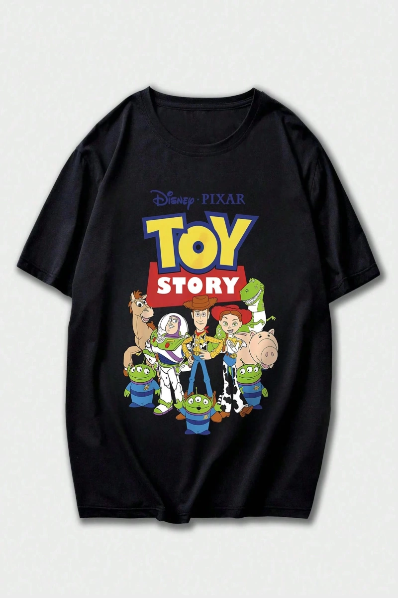Disney Disney Monsters University Collab Erkek Günlük Karikatür Baskılı Kısa Kollu Tişört, Ya