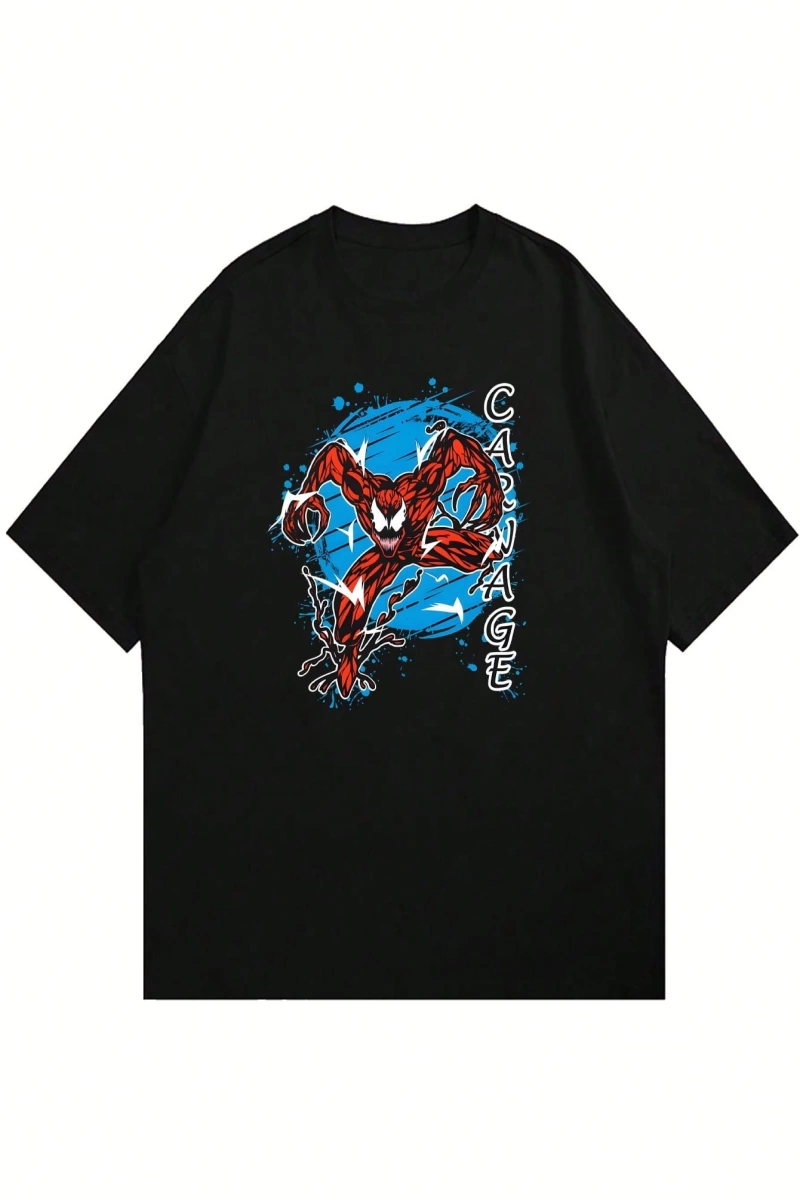 Disney Disney X Marvel Casual Erkek Karikatür Baskılı Kısa Kollu Tişört, Yaz