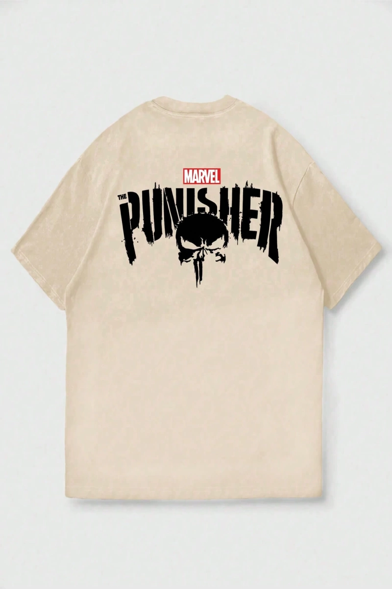 Disney Disney X Punisher Çizgi Film Baskılı Kısa Kollu Tişört, Rahat Yaz Erkek