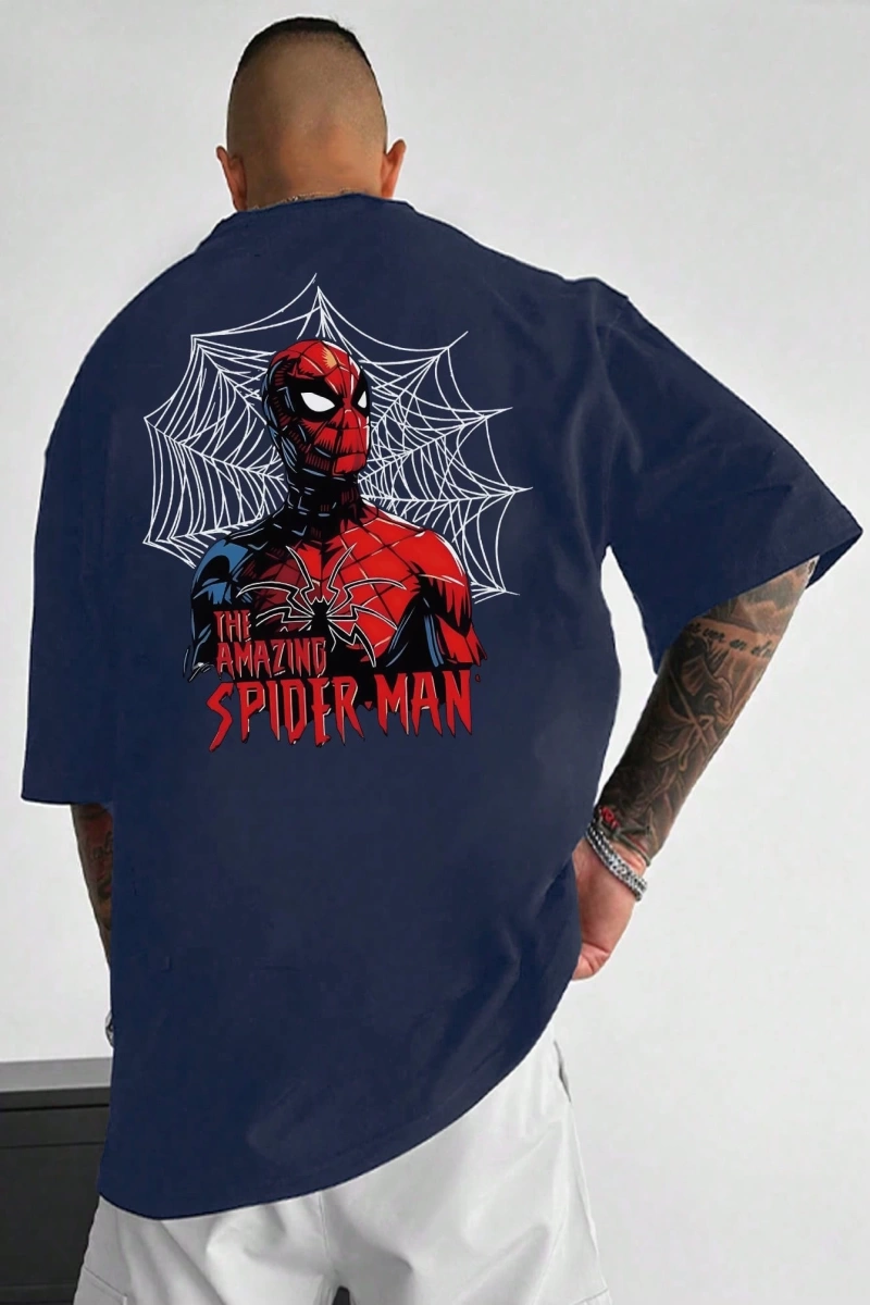 Disney Disney X Spider-Man Erkek Günlük Karikatür Baskılı Kısa Kollu Tişört, Yaz