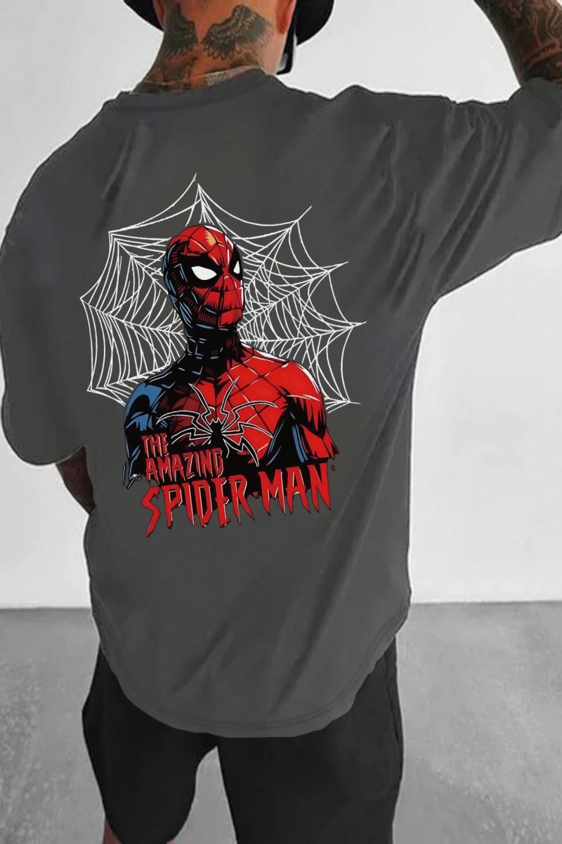 Disney Disney X Spider-Man Erkek Günlük Karikatür Baskılı Kısa Kollu Tişört, Yaz