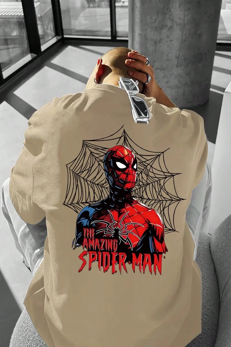 Disney Disney X Spider-Man Erkek Günlük Karikatür Baskılı Kısa Kollu Tişört, Yaz