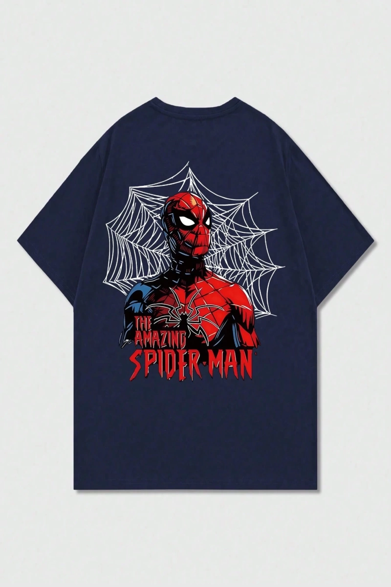Disney Disney X Spider-Man Erkek Günlük Karikatür Baskılı Kısa Kollu Tişört, Yaz