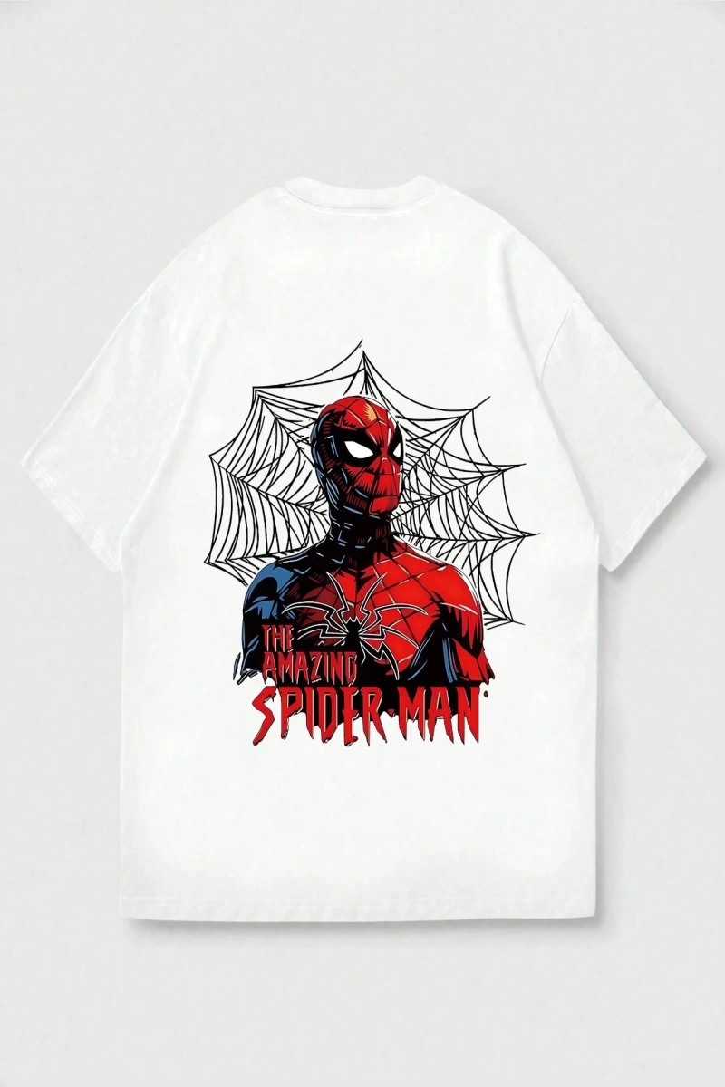 Disney Disney X Spider-Man Erkek Günlük Karikatür Baskılı Kısa Kollu Tişört, Yaz