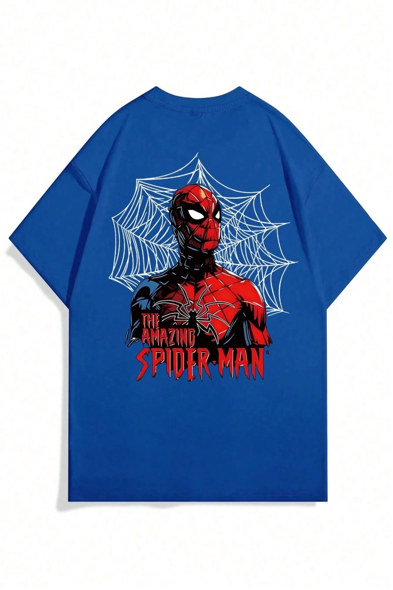 Disney Disney X Spider-Man Erkek Günlük Karikatür Baskılı Kısa Kollu Tişört, Yaz