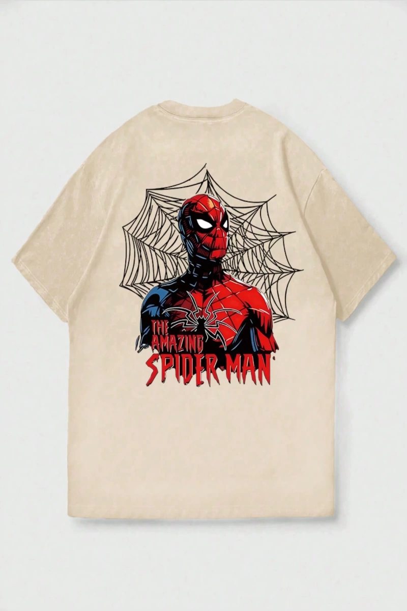 Disney Disney X Spider-Man Erkek Günlük Karikatür Baskılı Kısa Kollu Tişört, Yaz