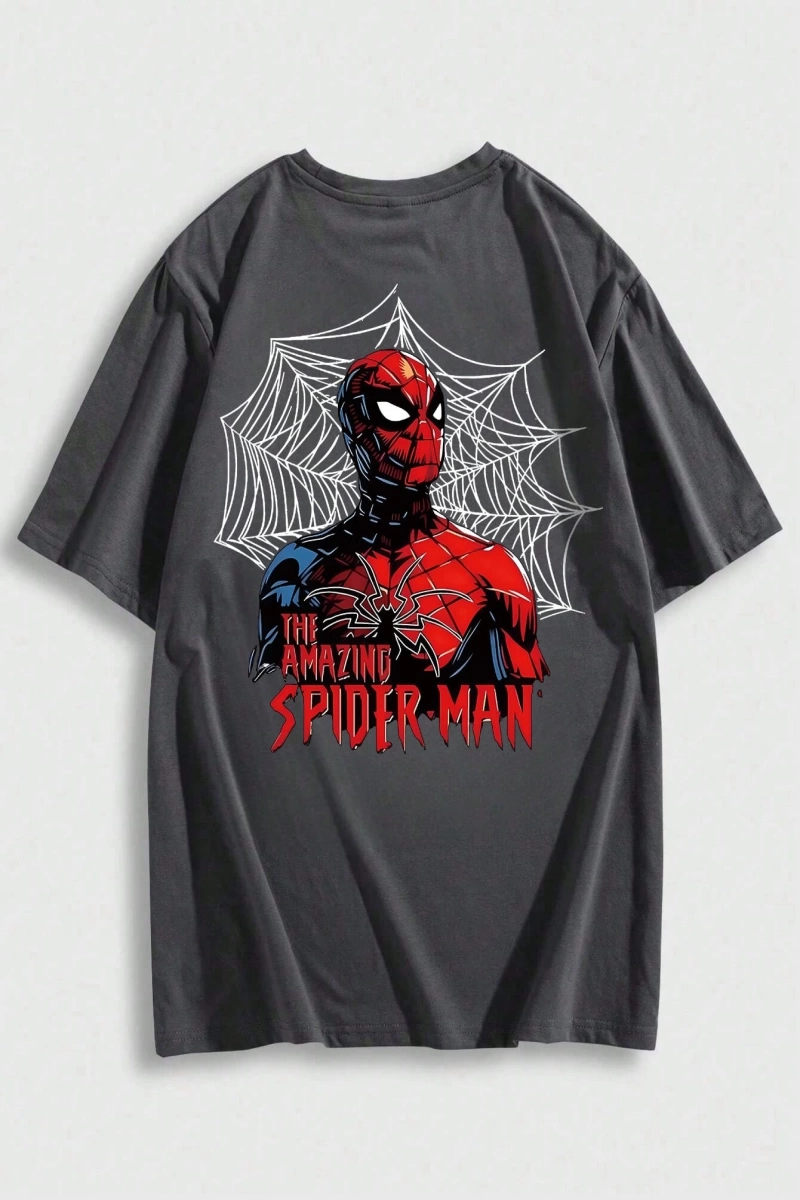 Disney Disney X Spider-Man Erkek Günlük Karikatür Baskılı Kısa Kollu Tişört, Yaz