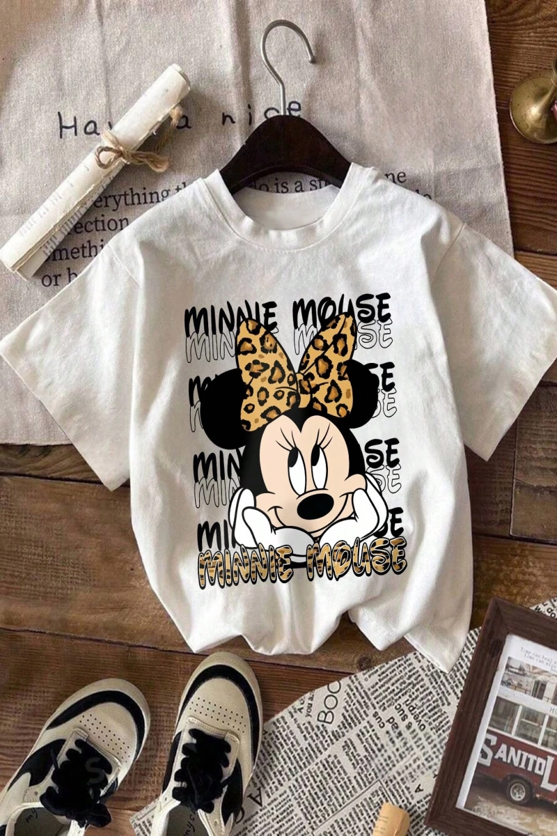 Disney Kadın Yaz Basit Sevimli Disney Çizgi Film Karakteri Minnie Bas