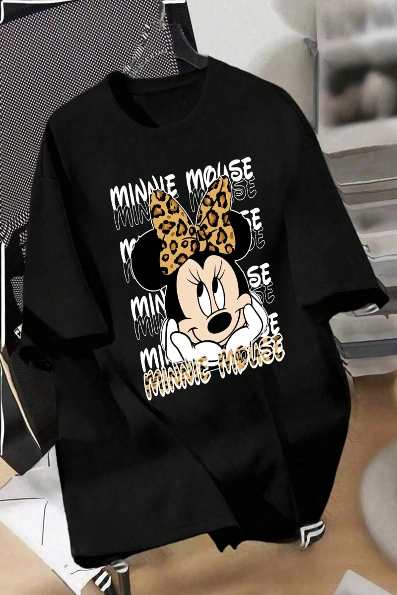 Disney Kadın Yaz Basit Sevimli Disney Çizgi Film Karakteri Minnie Bas