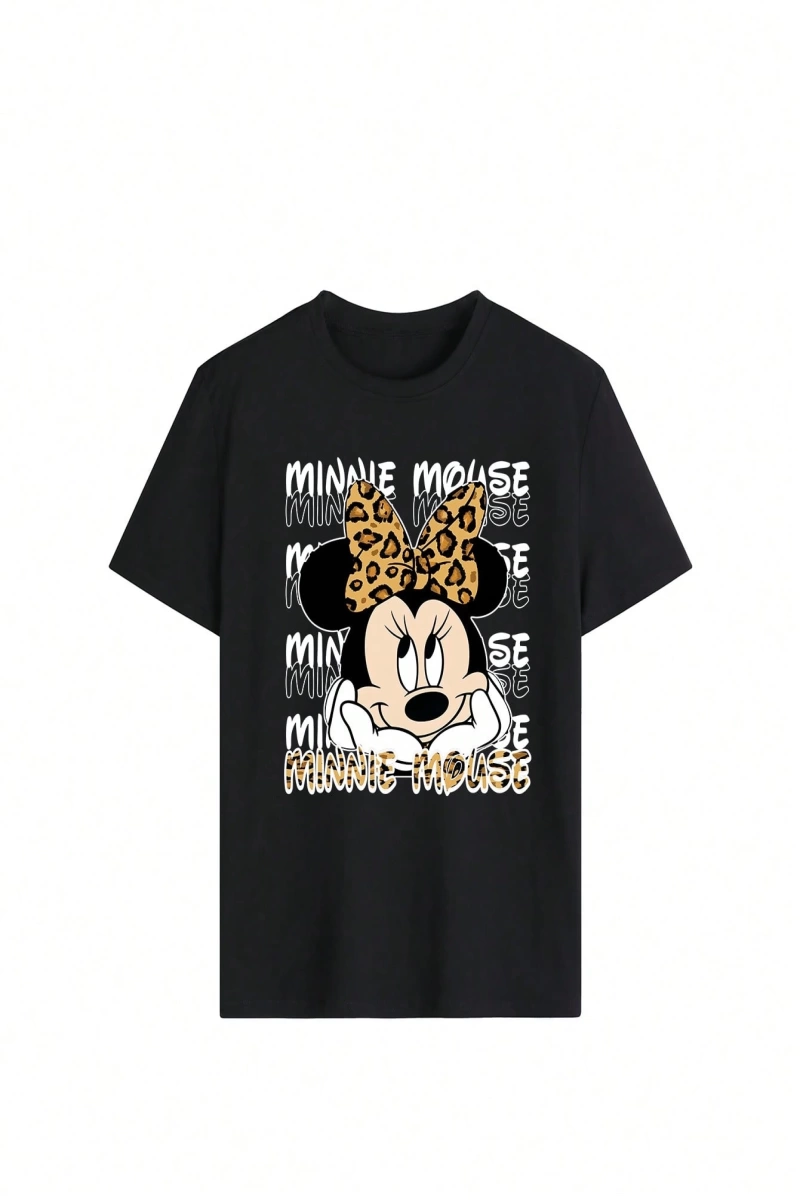 Disney Kadın Yaz Basit Sevimli Disney Çizgi Film Karakteri Minnie Bas