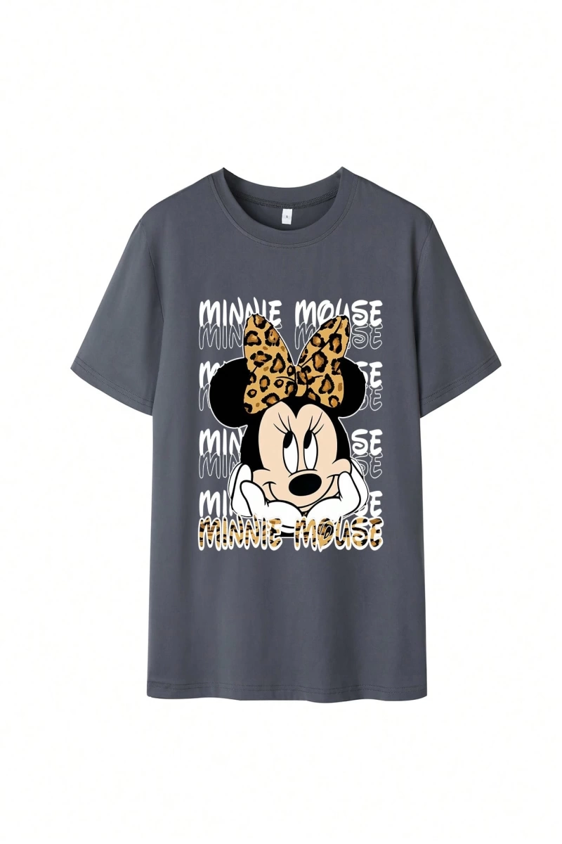 Disney Kadın Yaz Basit Sevimli Disney Çizgi Film Karakteri Minnie Bas
