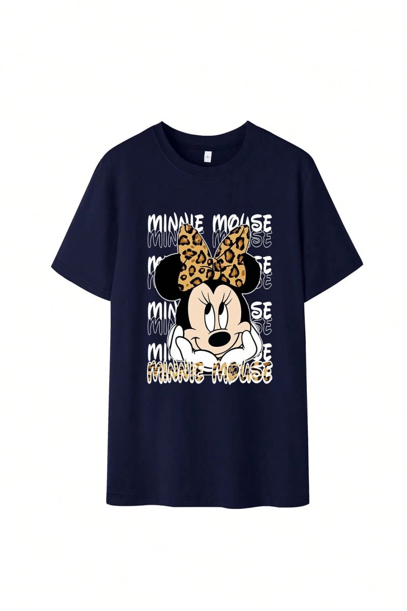 Disney Kadın Yaz Basit Sevimli Disney Çizgi Film Karakteri Minnie Bas