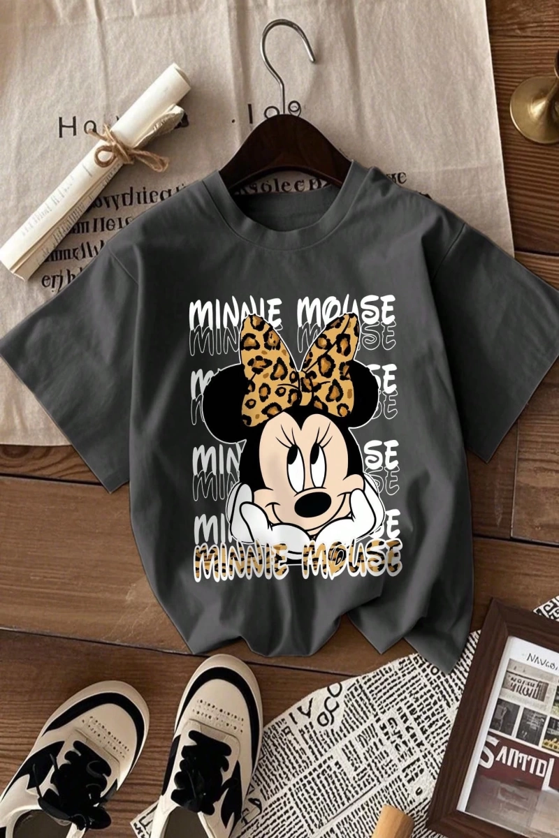 Disney Kadın Yaz Basit Sevimli Disney Çizgi Film Karakteri Minnie Bas