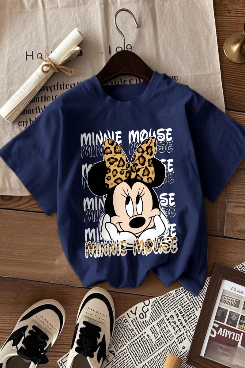 Disney Kadın Yaz Basit Sevimli Disney Çizgi Film Karakteri Minnie Bas