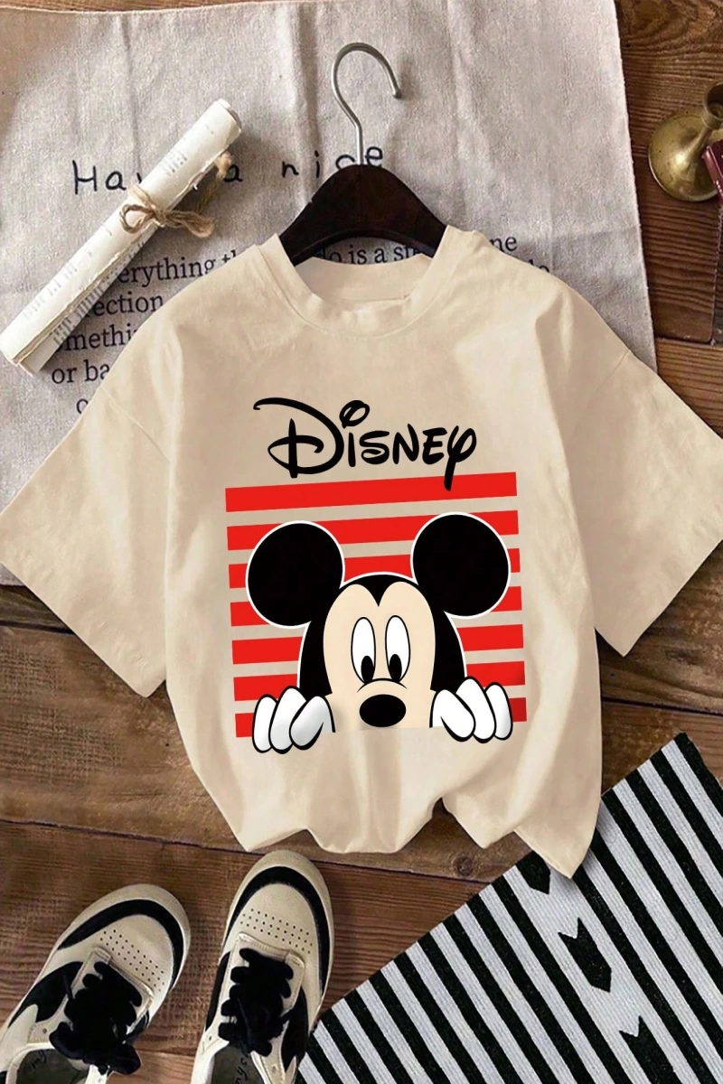 Disney Kadın Yaz Basit Sevimli Disney Çizgi Film Karakteri Minnie Mou