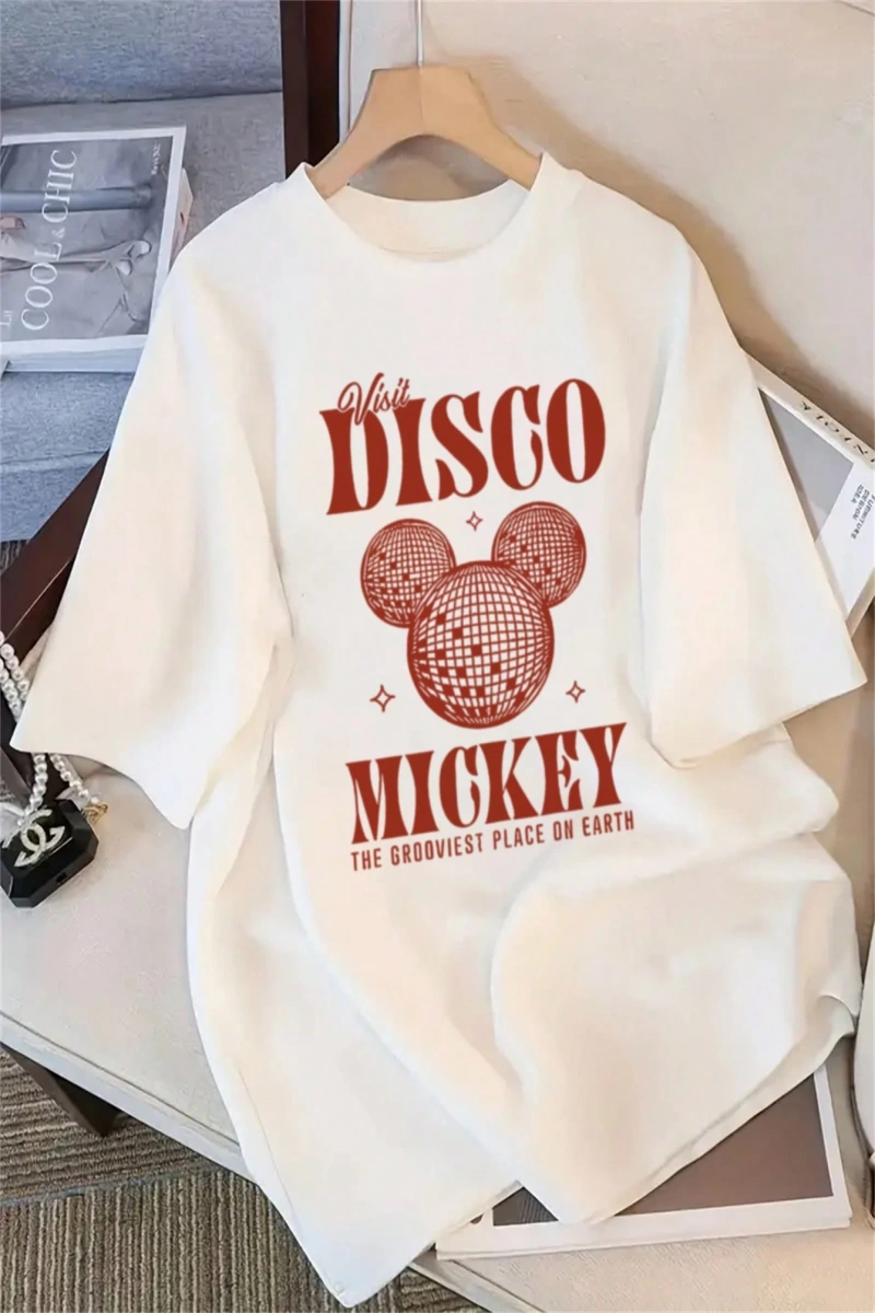 Disney Kadınlar için Basit ve Sevimli Disney Karikatür Mickey Mouse Baskıl