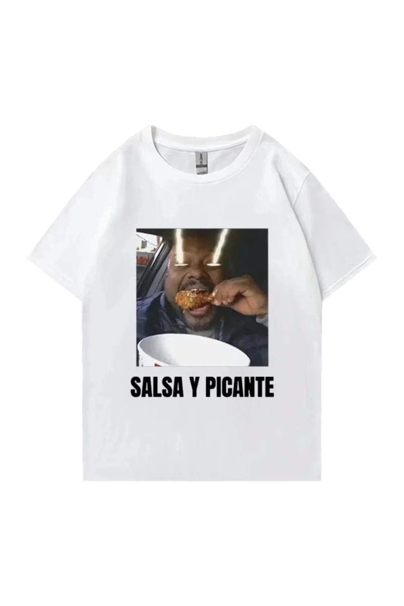 Don Pollo Salsa Y Picante komik grafik t shirt erkek kadın klasik punk Tee boy kısa kollu rah
