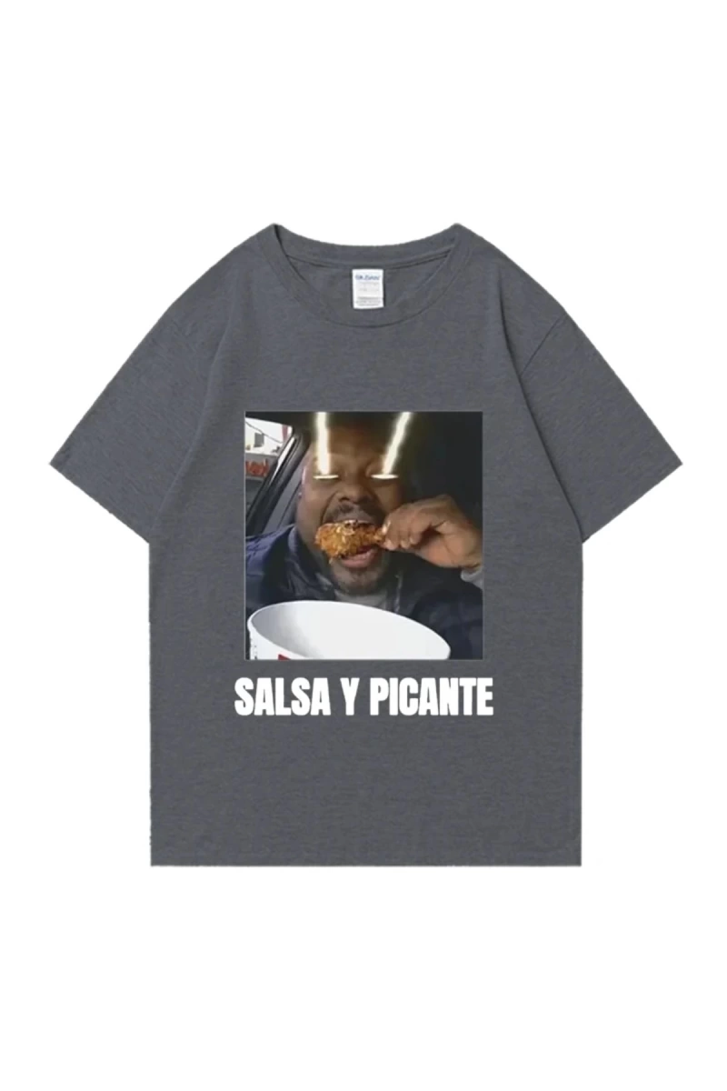 Don Pollo Salsa Y Picante komik grafik t shirt erkek kadın klasik punk Tee boy kısa kollu rah