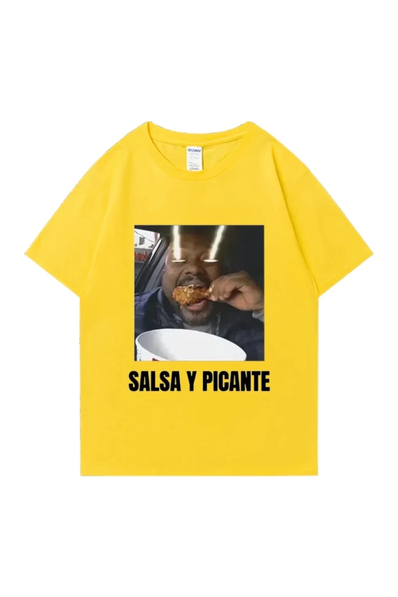 Don Pollo Salsa Y Picante komik grafik t shirt erkek kadın klasik punk Tee boy kısa kollu rah