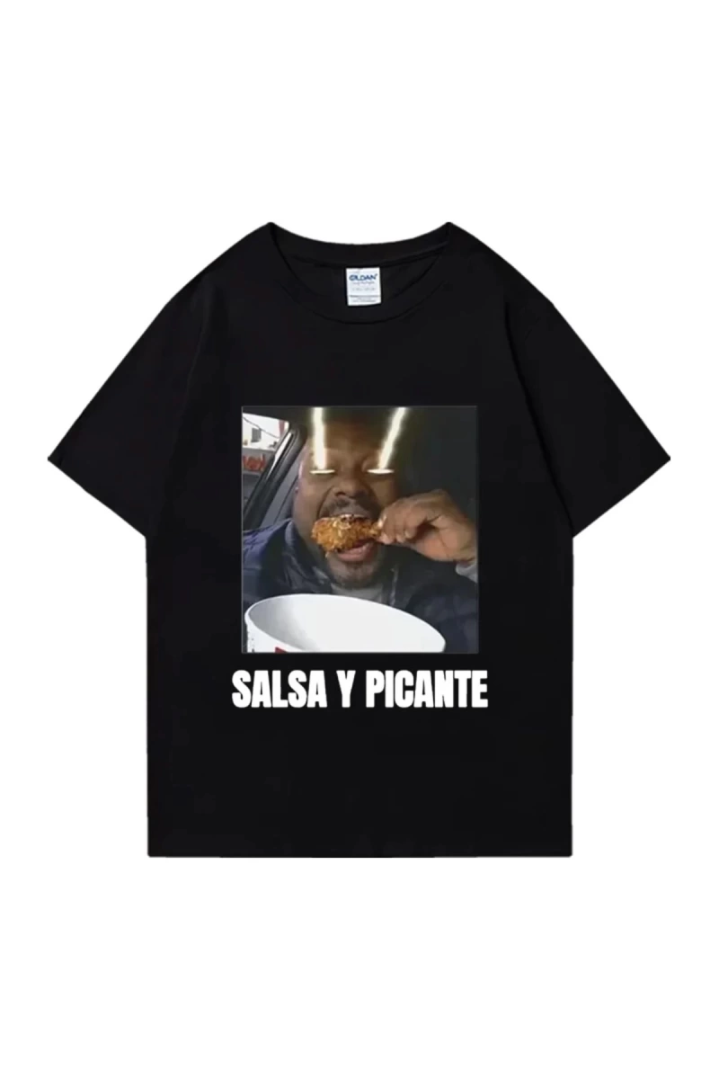 Don Pollo Salsa Y Picante komik grafik t shirt erkek kadın klasik punk Tee boy kısa kollu rah