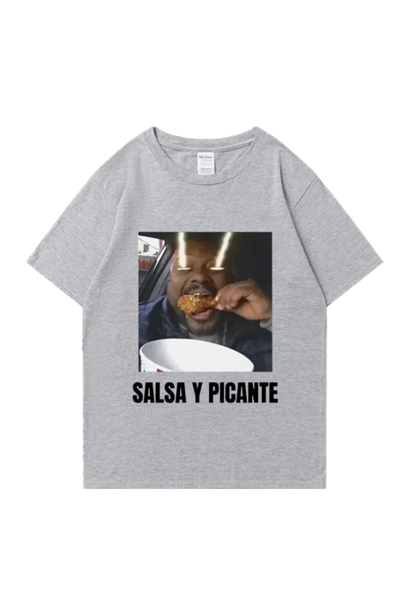 Don Pollo Salsa Y Picante komik grafik t shirt erkek kadın klasik punk Tee boy kısa kollu rah