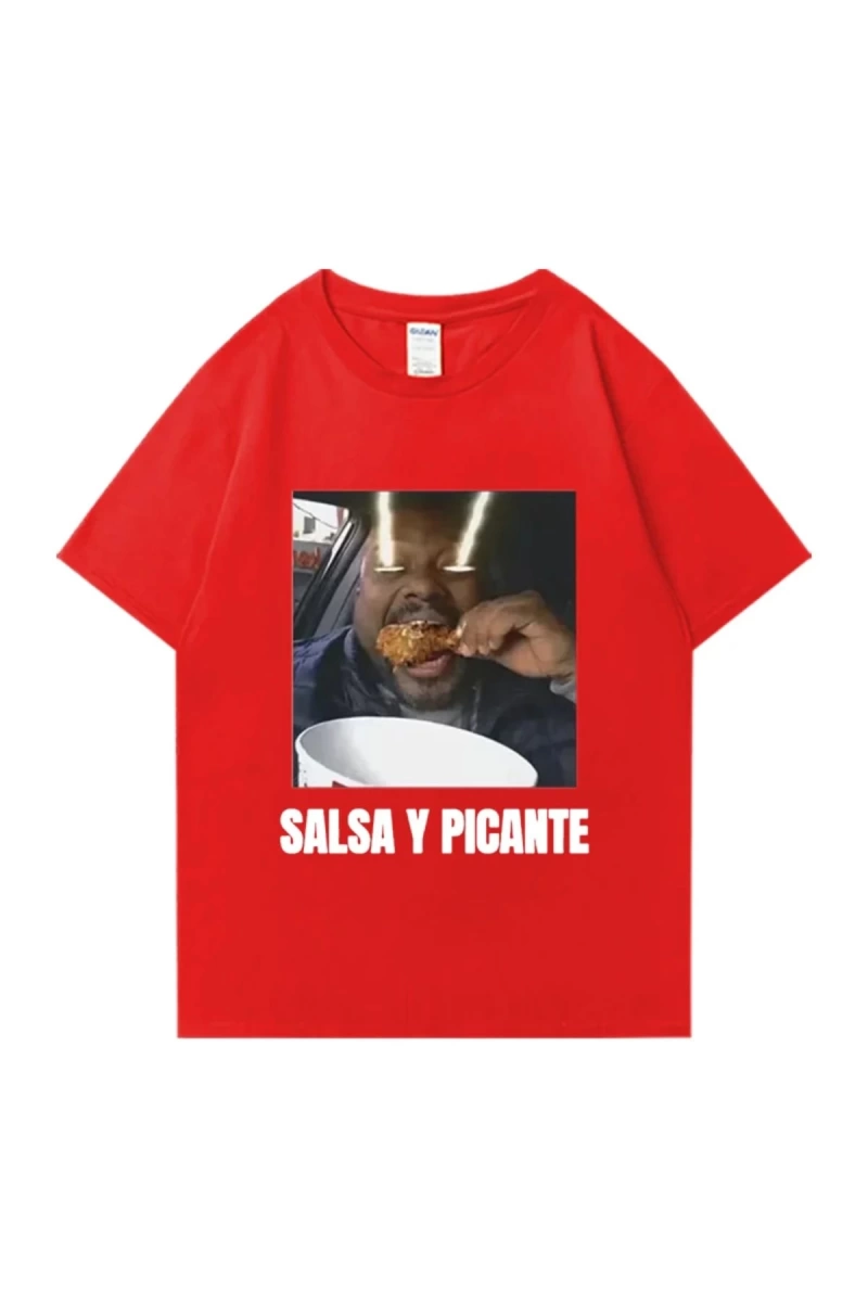 Don Pollo Salsa Y Picante komik grafik t shirt erkek kadın klasik punk Tee boy kısa kollu rah