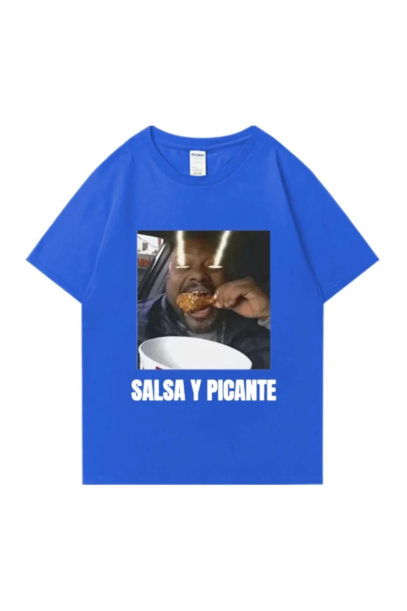 Don Pollo Salsa Y Picante komik grafik t shirt erkek kadın klasik punk Tee boy kısa kollu rah
