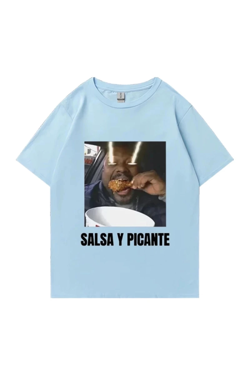 Don Pollo Salsa Y Picante komik grafik t shirt erkek kadın klasik punk Tee boy kısa kollu rah