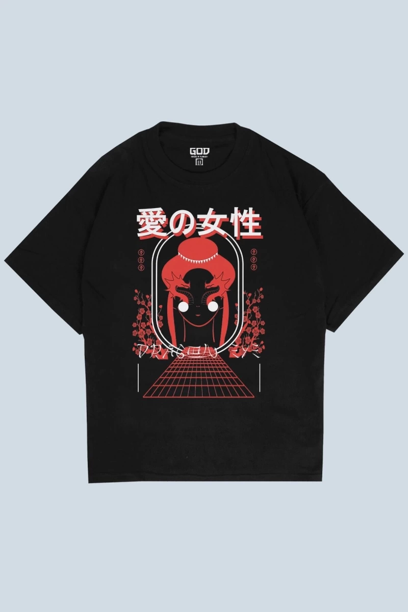 Dragon Eye Siyah Oversize Unisex T-shirt