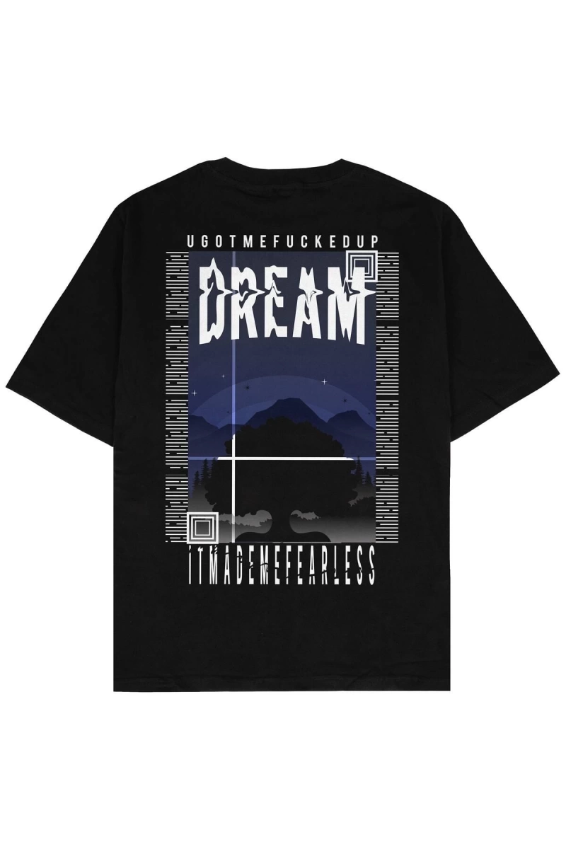 Dream Siyah Oversize Unisex T-shirt