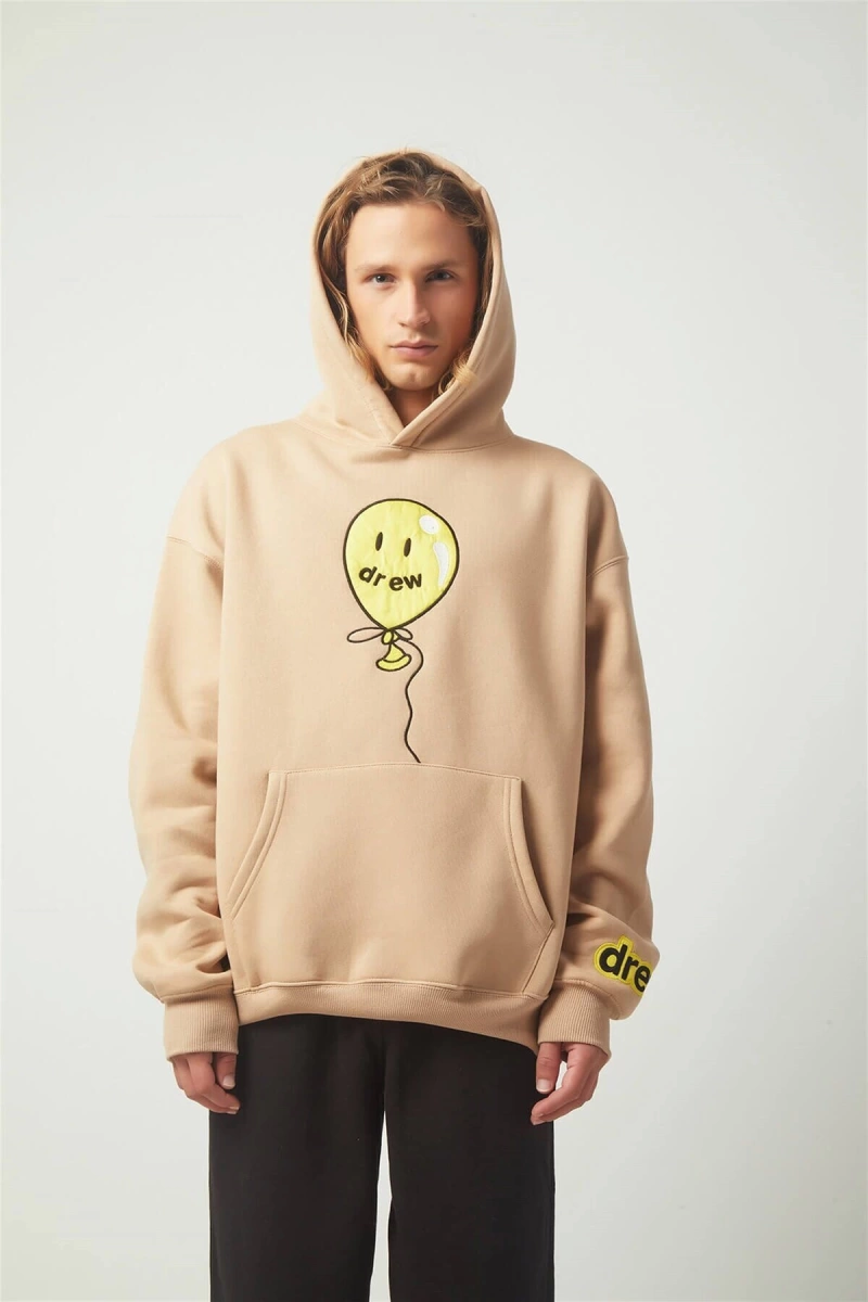 Drew Balon Oversıze Sweatshirt Hoodie Krem