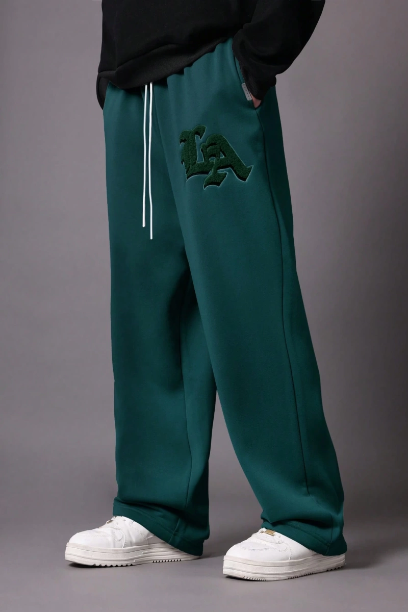 Drop Crotch Atletik Eşofman Altı Rahat Kesim Bol Jogger Pantolon İşlemeli Logo Kentsel